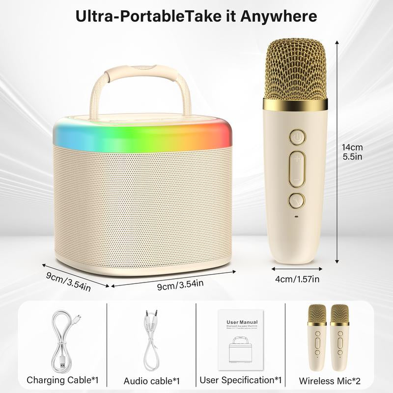 【100% Original】Jyx D17 Mini Karaoke Bluetooth Speaker｜Powerful Bass｜Premium Microphone Set｜Portable KTV System