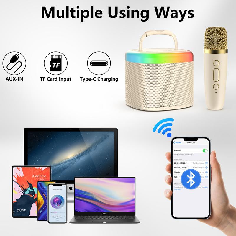 【100% Original】Jyx D17 Mini Karaoke Bluetooth Speaker｜Powerful Bass｜Premium Microphone Set｜Portable KTV System