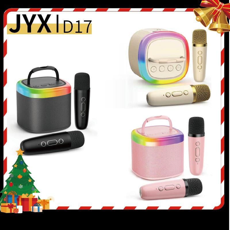 【100% Original】Jyx D17 Mini Karaoke Bluetooth Speaker｜Powerful Bass｜Premium Microphone Set｜Portable KTV System